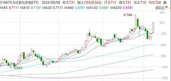 股牛网 欧盟进口猪肉反倾销初裁落地，猪肉股走强！牧原股份涨超4%，畜牧养殖ETF（516670）涨超3%